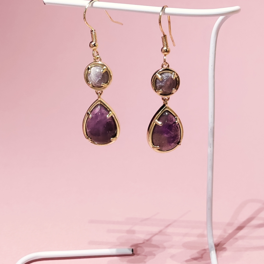 Amethyst teardrop earrings